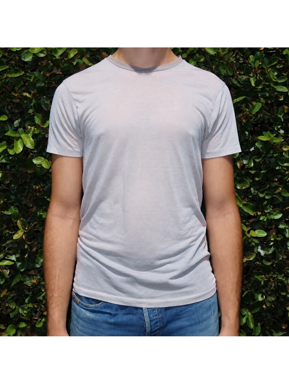 VTG 80's Blank Paper Thin 50/50 Distressed Thrashed Ringer T-Shirt Men's L